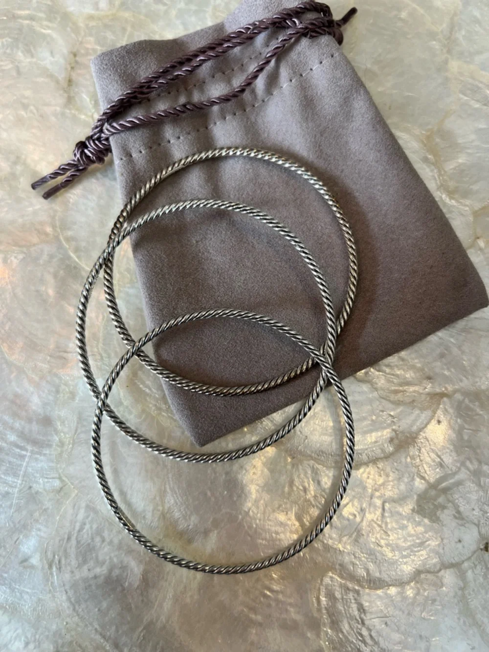 David Yurman Sterling Silver Cable Bangle Bracelet Medium 2.5” 925 Stackable